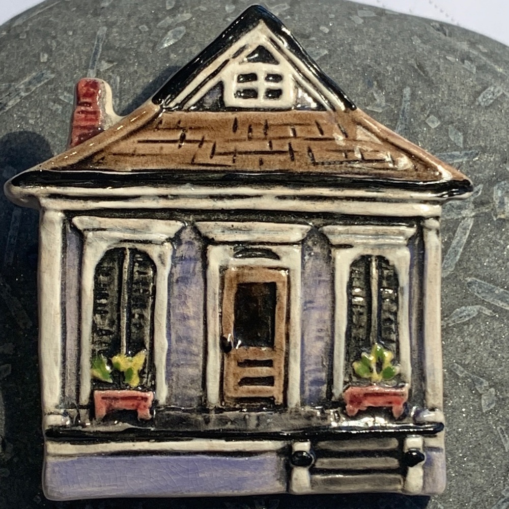 HH | Handcrafted ceramic pin NOLa shotgun house